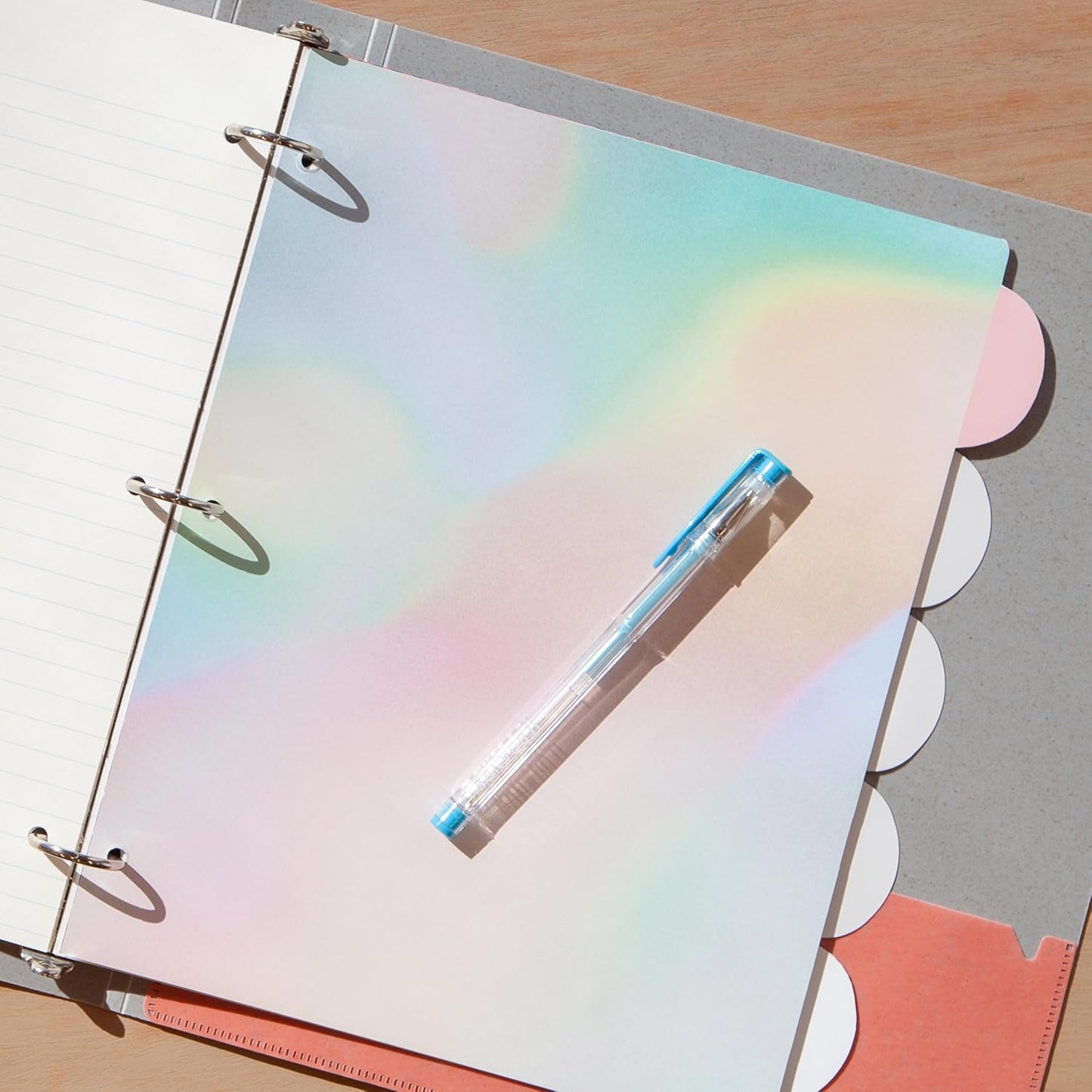 U Brands 5 Tab Poly Plastic Binder Dividers for 3 Ring Binder, 11" x 9.2", Lucent Dreams Pastels, Letter Size, Office Supplies