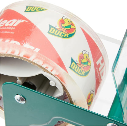 Duck HD Clear Packing Tape Dispenser Heavy Duty Packaging Tape Gun for Packing Boxes, Shipping and Moving - Includes 1 Refill Roll of HD Clear 1.88 In. x 50 Yards - Foam Handle (287398)