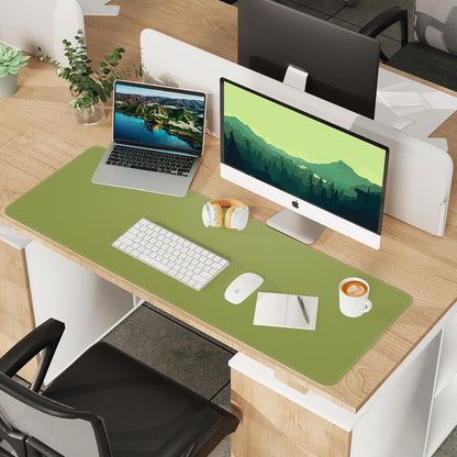 Large Desk Mat 47.2" x 17" Leather Desk Pad Protector with Natural Cork & PU Leather, Non-Slip Office Desk Mat, Large Mouse Pad, Waterproof Desk Blotter pad for Office&Home(Black)