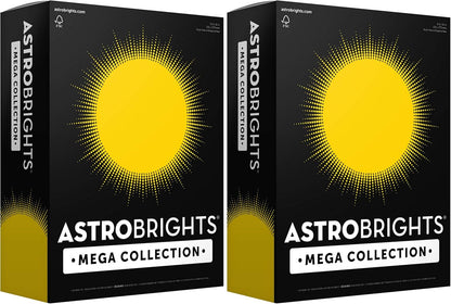 Astrobrights Mega Collection, Colored Paper, Bright Yellow, 625 Sheets, 24 lb/89 gsm, 8.5" x 11" - MORE SHEETS! (91618)
