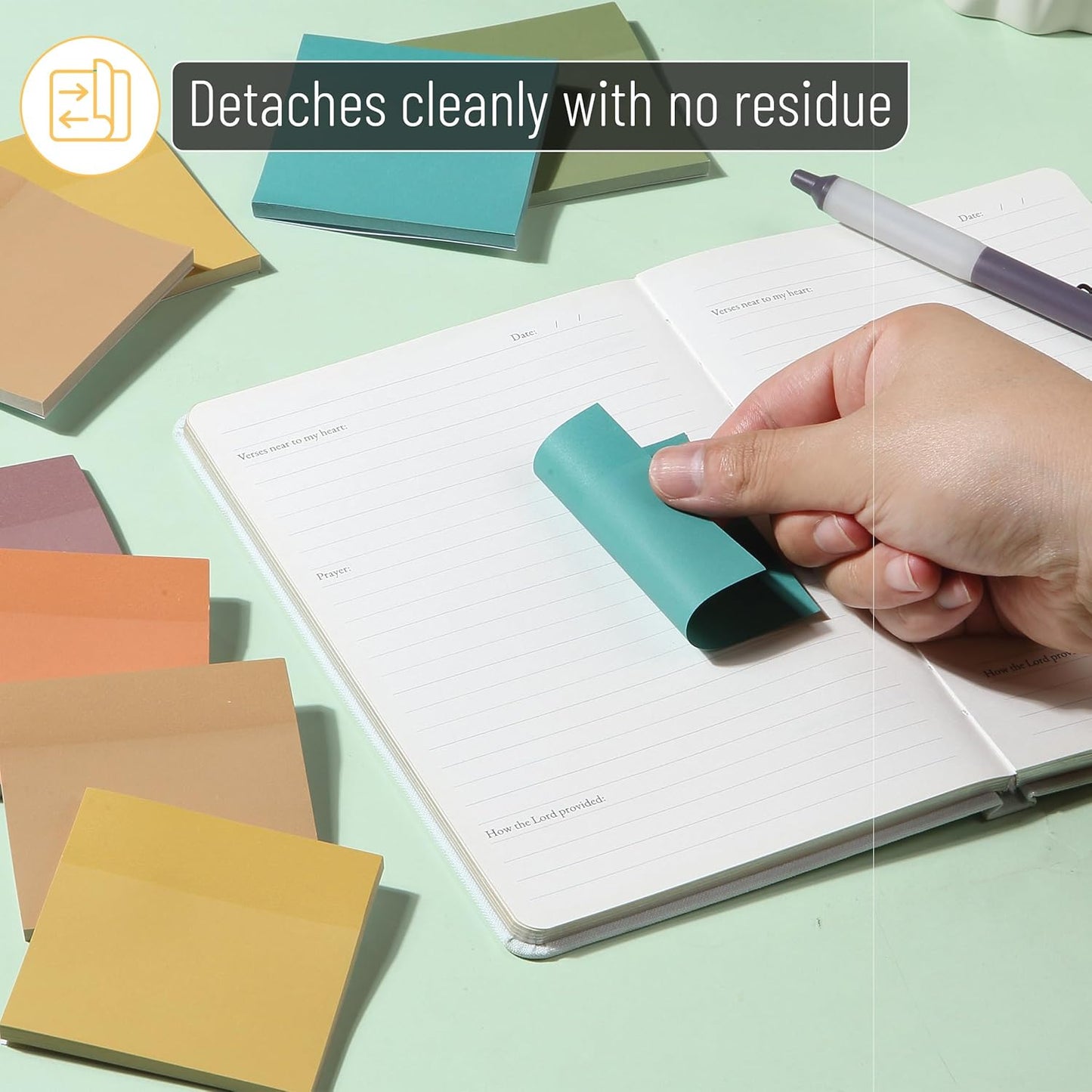 Mr. Pen- Sticky Notes, 3"x3", 12 Pads, 600 Sheets, New Earthy Colors, Sticky Notes Bulk, Self-Stick Note Pads, Perfect for Office, School, Home, Study & Organization
