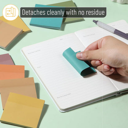 Mr. Pen- Sticky Notes, 3"x3", 12 Pads, 600 Sheets, New Earthy Colors, Sticky Notes Bulk, Self-Stick Note Pads, Perfect for Office, School, Home, Study & Organization