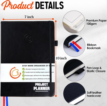 Project Planner: Management Notebooks Organizer & Work Log Book Tracker With Checklist Brainstorming for Entrepreneurs, Managers & Small Business Owners