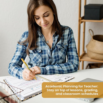 Planner 2026-2027, Academic Year Monthly and Weekly Calendar Planner, Jul 2026 - Jun 2027, Hardcover Teacher Student Planning Agenda book with Tabs, Perfect for School Office Supplies, 6.3" x 8.5" - Wildflowers