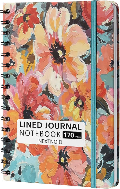 Nextnoid Lined Spiral Notebook Journal For Women & Men - A5(5.8" x 8.3") 170 Pages, Hardcover Notebooks for Work & Note Taking, College Ruled Journals for Writing - Grey