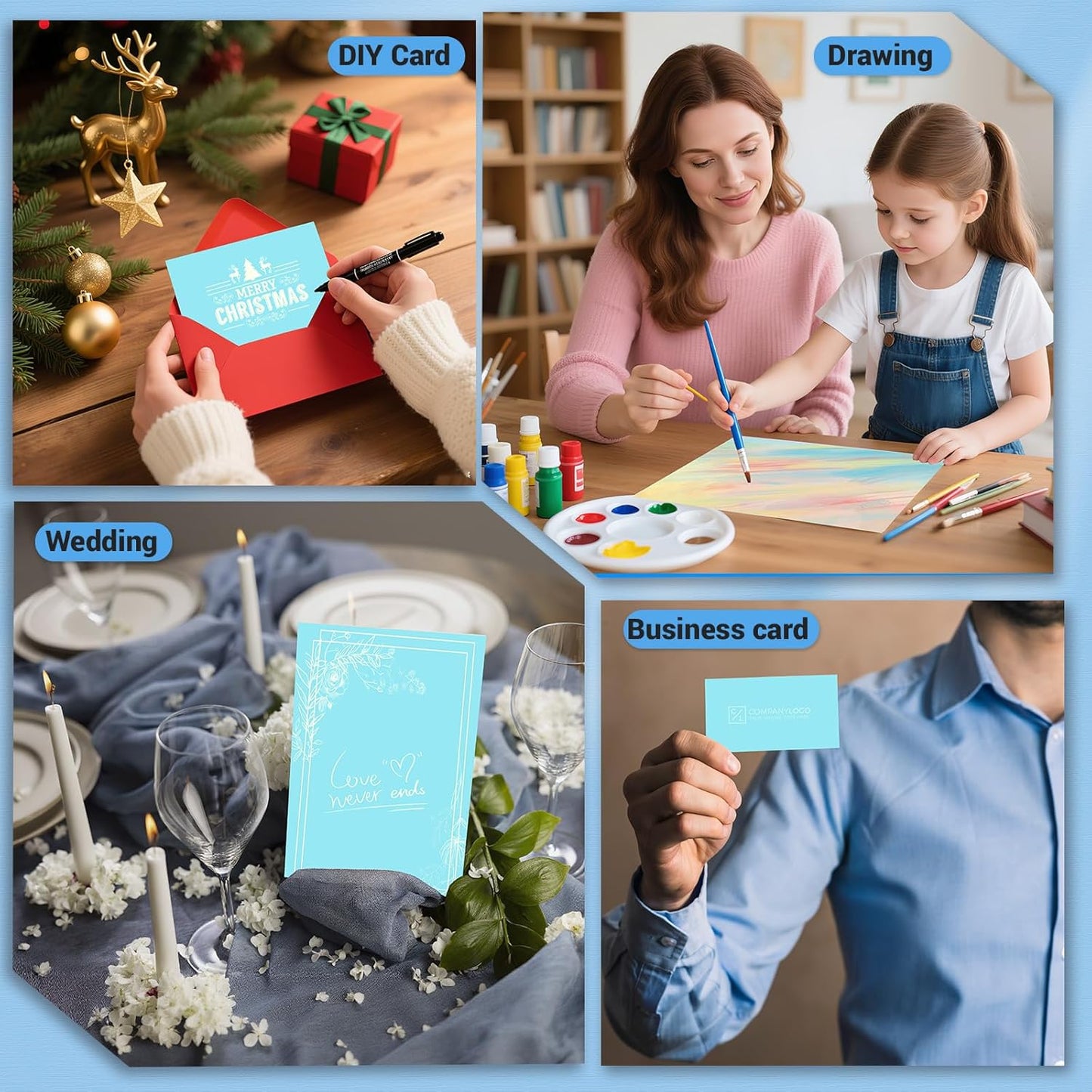 Cardstock 8.5 x 11, Thick Printer Paper 75 lb/200 gsm, 40 Sheets Card Stock White, Heavy Card stock, White CardStock Paper for Invitations, Diy Cards, Business Cards, Menus, Crafts, Drawing etc