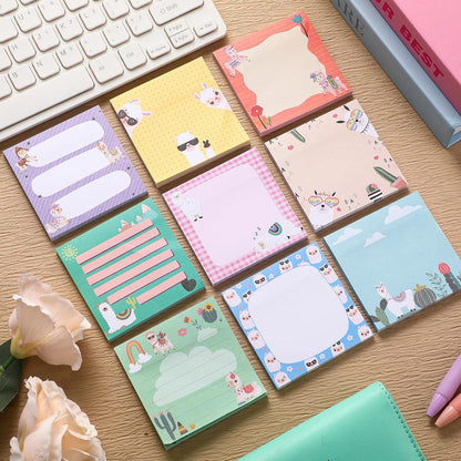 9 Pads Wildflower Sticky Notes 3x3 Inch Cute Self Stick Notepads Notes Adhesive Memo Pad Office Decor Gifts for Students School Teacher Meeting Office Supplies
