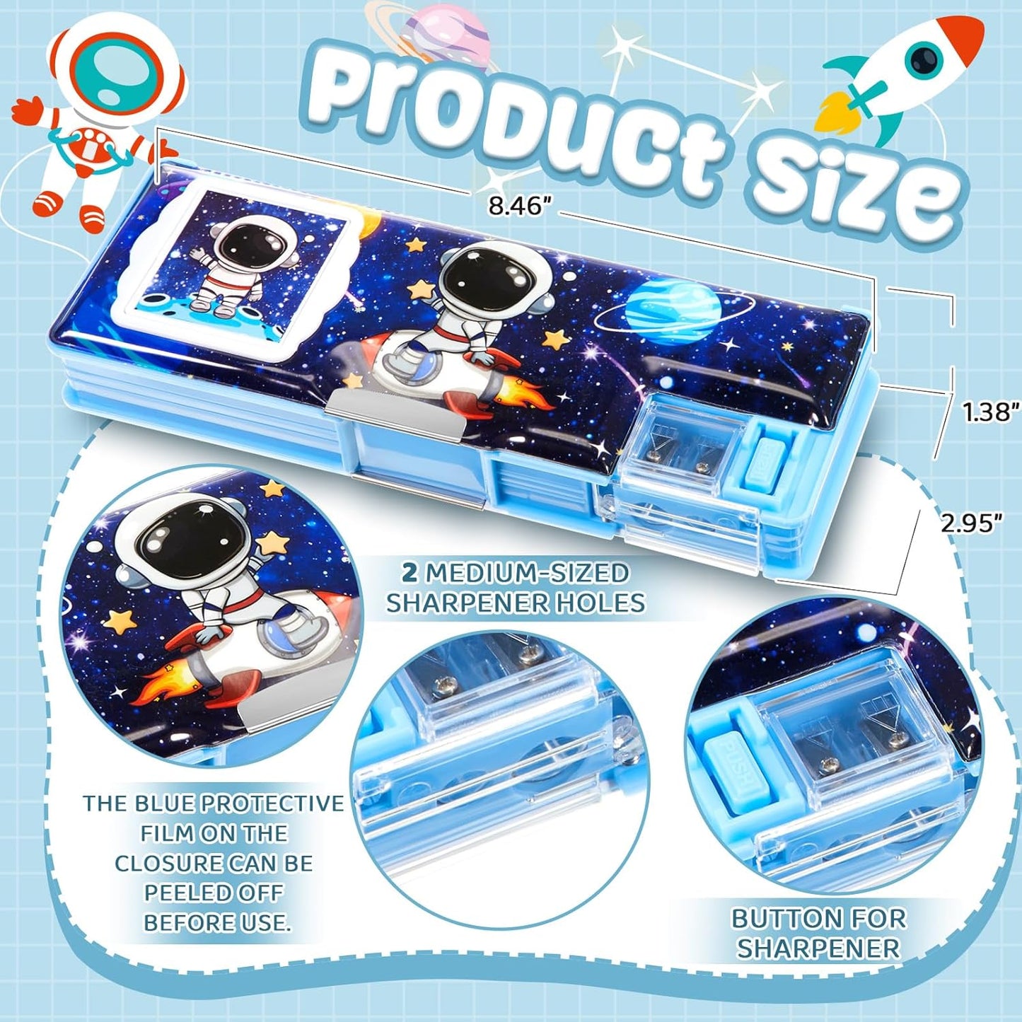 Henoyso Multifunctional Pencil Box for Girls Butterfly Pencil Case with Calculator and Sharpener Cool Cute Pencilcase School Supplies Essentials Christmas Birthday Gift Present for Kids Teens