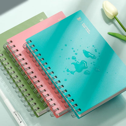 EMSHOI A5 Spiral Notebook College Ruled Lined Journal, Small 5.7" X 8.22", 300 Pages/150 Sheets, 100gsm Thick Paper, Waterproof Hardcover, for Office School Women Men Work Writing Notes, Blue