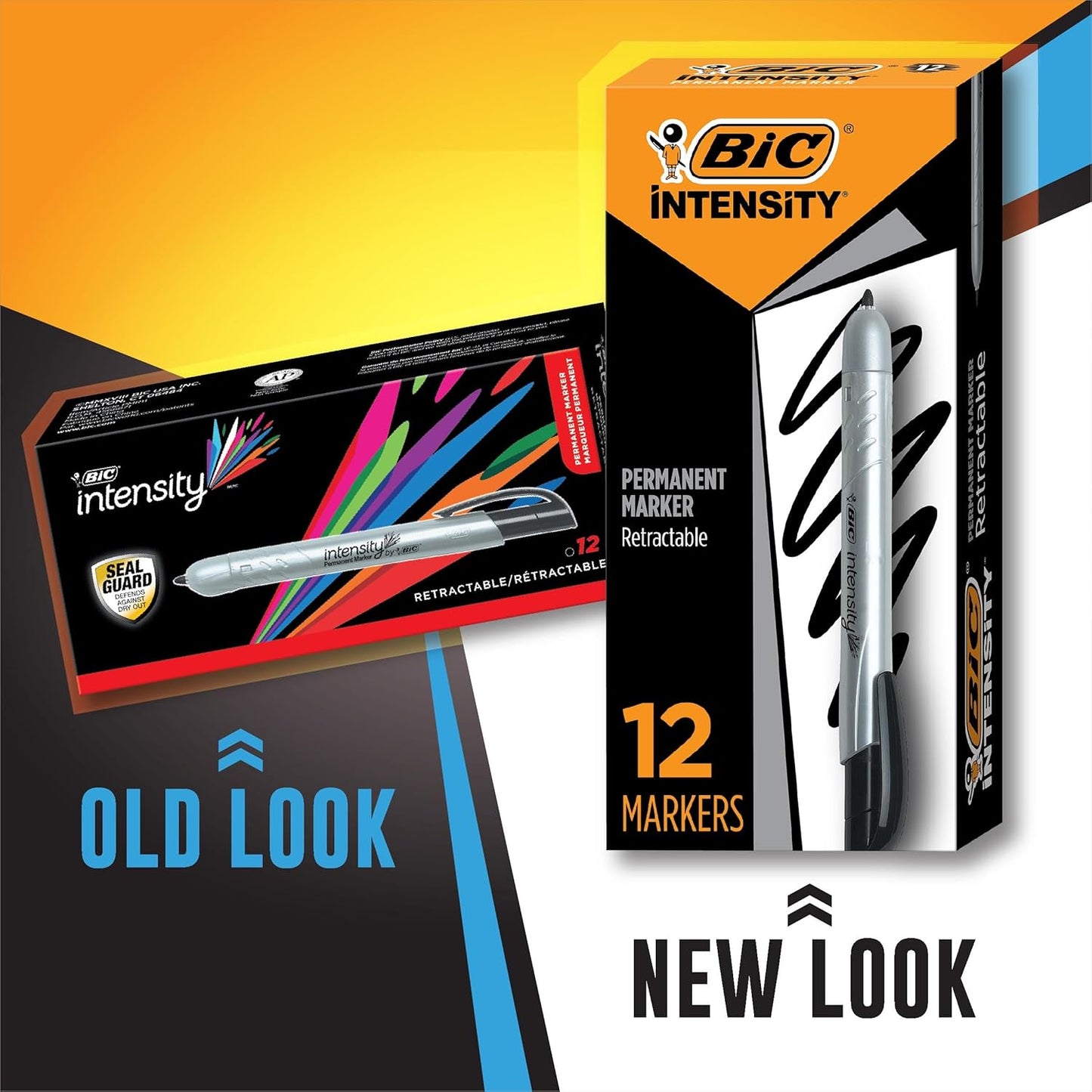 BIC Intensity Black Permanent Markers, Ultra Fine Point, 12-Count Pack of Black Markers With Non-Slip Grip for Comfort and Control