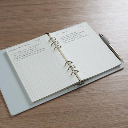 Oxford 6-Ring Professional Notebook, 7 x 9 Inch, Refillable Notebook, Writing Journal, Ivory Paper, 100 Sheets, Blush Pink Faux Leather Cover (90005)