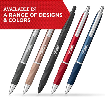Sharpie S-Gel, Gel Ink Pens, Medium Point (0.7mm), Sleek Metal Barrel, Black Ink, 12 Count - Drawing, Journaling, Writing, School, Teacher Supplies