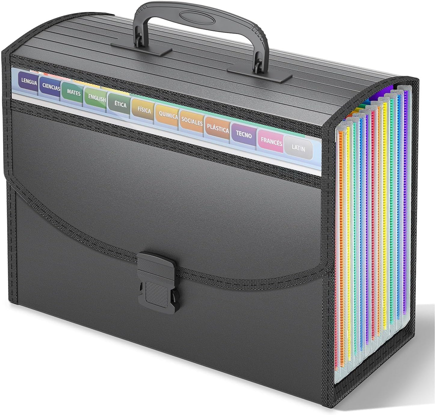 TOPCJ 25 Pockets Accordion File Organizer with Handle,Expanding File Folders for Documents, A4/Letter Size Paper,a-z Tabs,Perfect Expandable Accordian Filing Folders with Visible Window