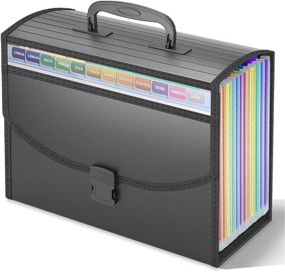 TOPCJ 25 Pockets Accordion File Organizer with Handle,Expanding File Folders for Documents, A4/Letter Size Paper,a-z Tabs,Perfect Expandable Accordian Filing Folders with Visible Window