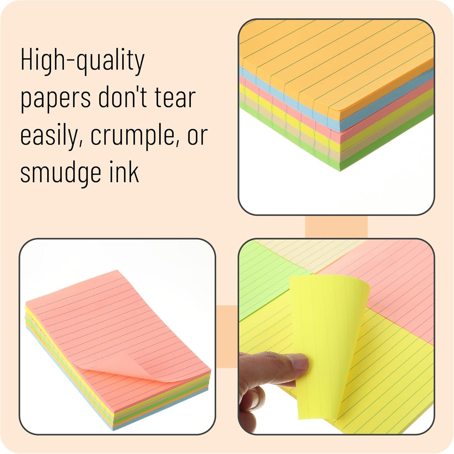 Mr. Pen- Lined Sticky Notes, 3" x 3", 12 Pads, 60 Sheets/Pad, Morandi Color, Bulk Sticky Notes with Lines, Ruled Post Stickies, Memo Pads, Self-Stick Note Pad for Office, School, Home, Study