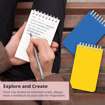 Taja Pocket Small Notebook 3" x 5", Set of 8 Mini Little Spiral Notebook, Nursing Notepad, Perfect for Work, School, Office, Nurse, Travel - Neutral
