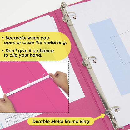 BAZIC Products 3 Ring Binder - Burgundy, Economy View Binder with Clear Overlay Cover and Round Rings, Organizer for School Office Home Use, 1.5-inch Capacity Holds 280 Sheets Paper, 1-Pack