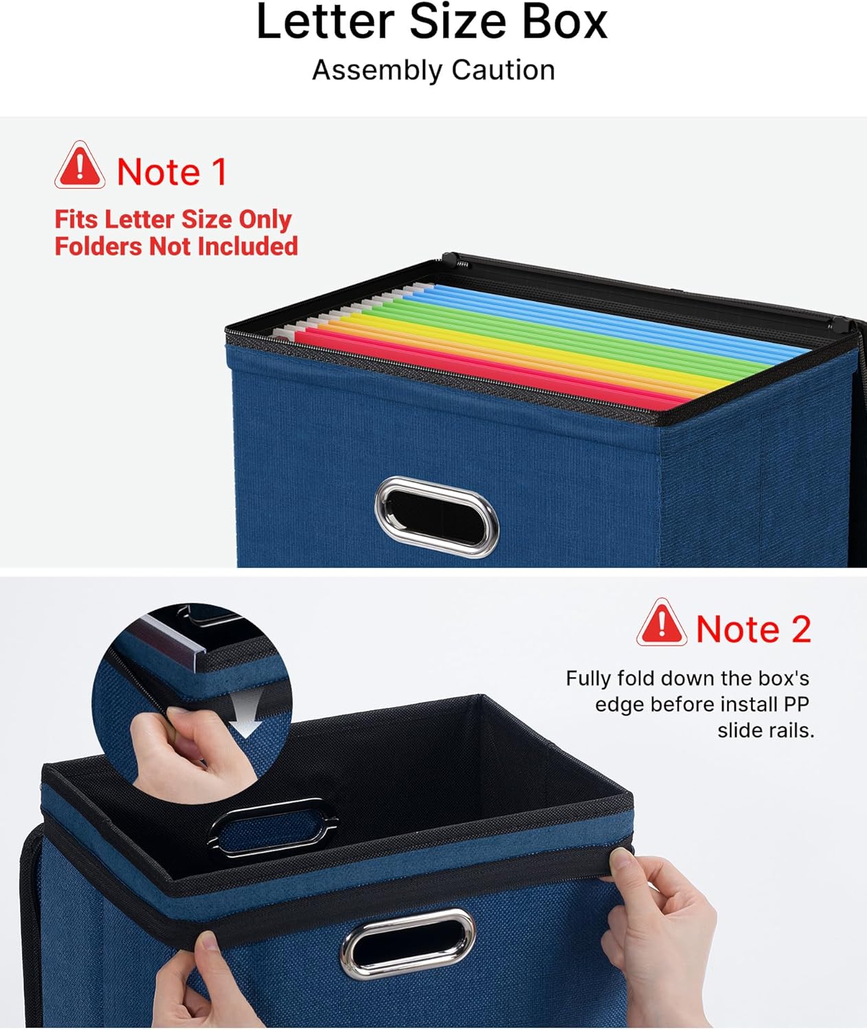 Oterri 2 Pack File Organizer Boxes with Lids, File Box with Mesh Pockets, Document Organizer Box for File Folders Letter Size, Zippers Filing Box for Home, Office, School (Green, Without Folders)
