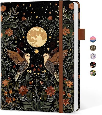 Taja Aesthetic Lined Journal for Women, Pretty 6" x 8" Notebook for Work & Note with 160 College Ruled Pages, Hardcover Leather Notebook for Journaling, Note Taking, Bible Study, Hummingbird