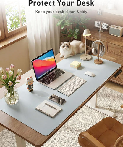 Aothia Leather Desk Pad Protector, Mouse Pad, Office Desk Mat, Non-Slip PU Leather Desk Blotter, Laptop Desk Pad, Waterproof Desk Writing Pad for Office and Home (Black,36" x 17") - Colors B