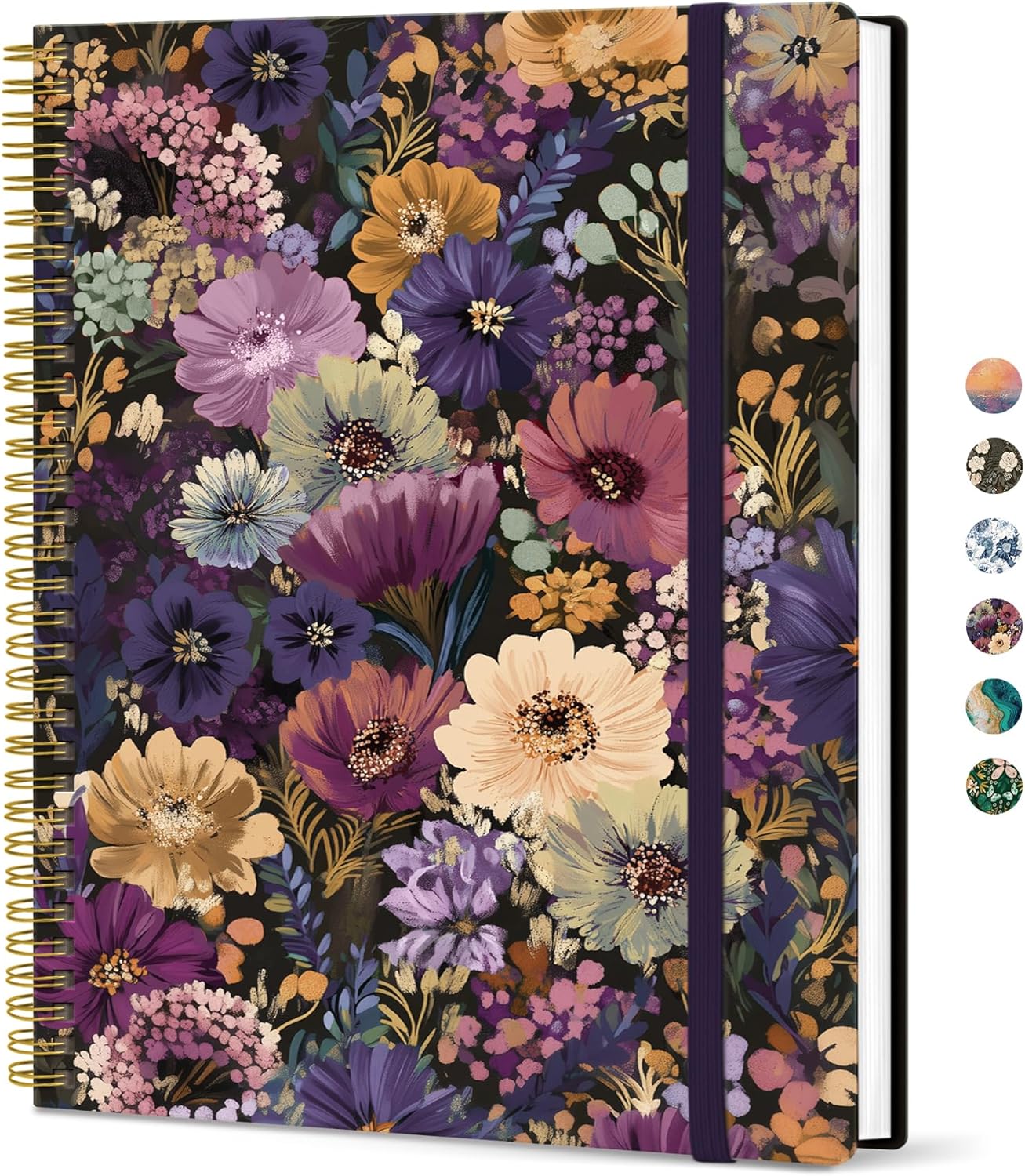 Taja Large Spiral Lined Journal for Women, 8.5" x 11" Notebooks for Work Collge Ruled, A4 Aesthetic Cute Journaling Notebooks for Writing, Plastic Cover, Celestial