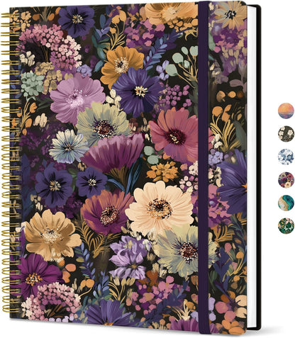 Taja Large Spiral Lined Journal for Women, 8.5" x 11" Notebooks for Work Collge Ruled, A4 Aesthetic Cute Journaling Notebooks for Writing, Plastic Cover, Celestial