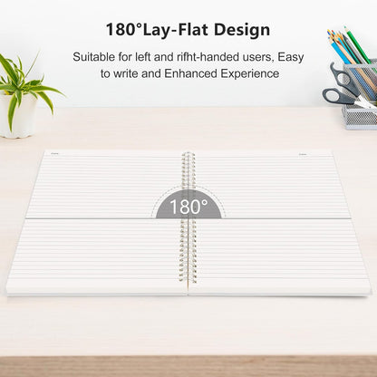 RETTACY Blank Journal Notebook, 3-Pack, 160 Pages per Pack, A5 Medium Size (5.7'' × 8.3''), 100 GSM Thick Paper, Spiral-bound, Flexible Plastic Cover, for Sketching, Drawing, Painting