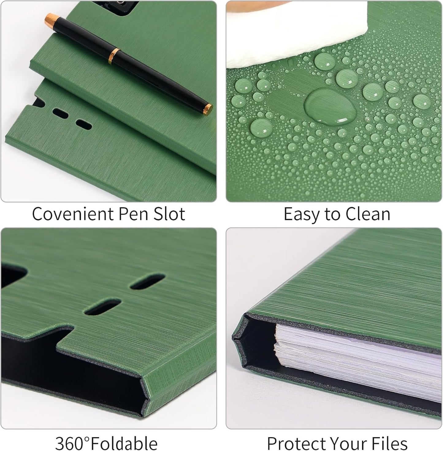 A4 Clipboard Folder,10 Pack Foldable Clipboards with Pocket for Business,Office,School or Restaurant (Black)
