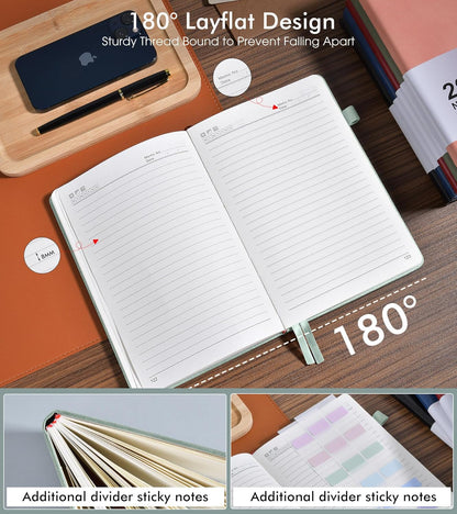 Lined Journal Notebook for Men Women, 200 Numbered Pages Leather Hardcover Journal with Pen, A5 Journaling Notebooks, Thick Paper College Ruled Journals for Writing Work Business 5.75'' X 8.38'' Black