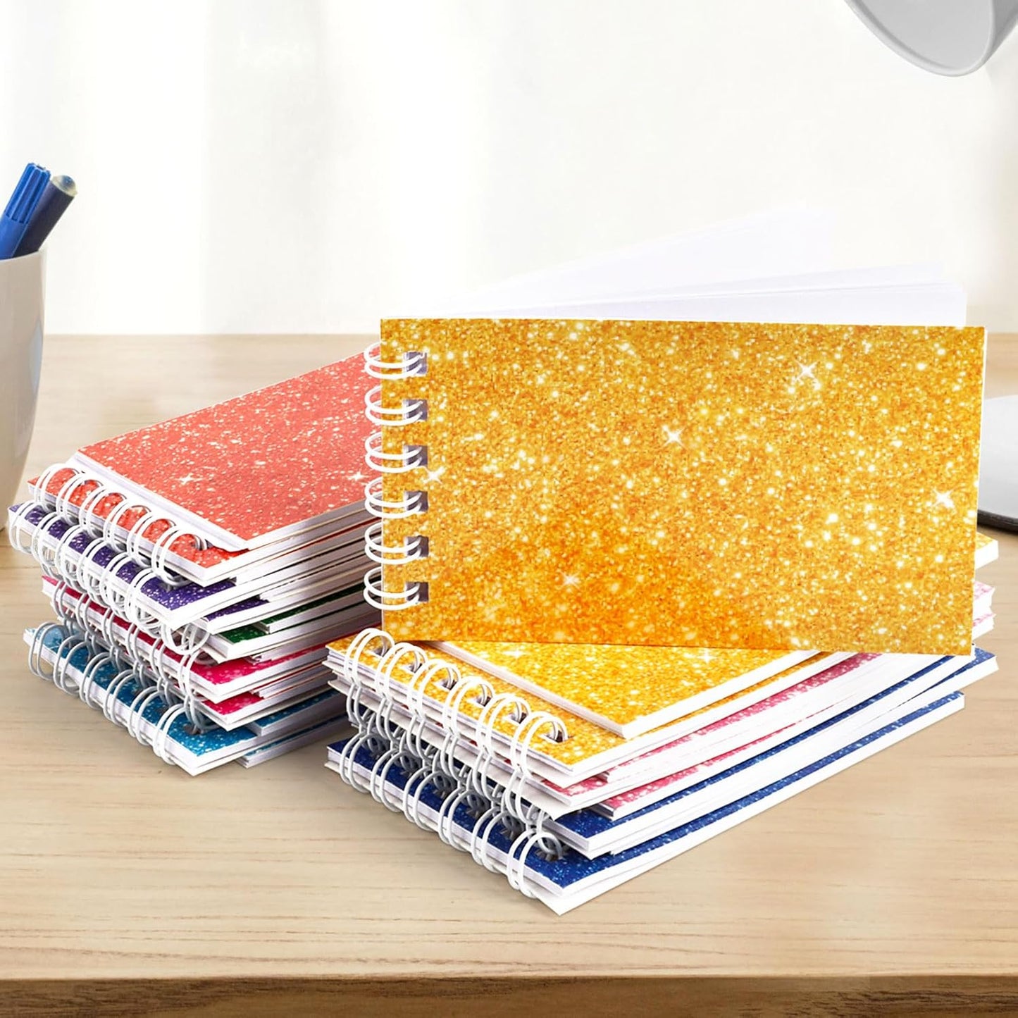 Hooqict 24 Pack Small Pocket Notebook Mini Notebooks Bulk Small Spiral Notepads with 8 Colors, Memo Note Pads for Kids, Work, Office, School, 3.9 x 2.4 Inches