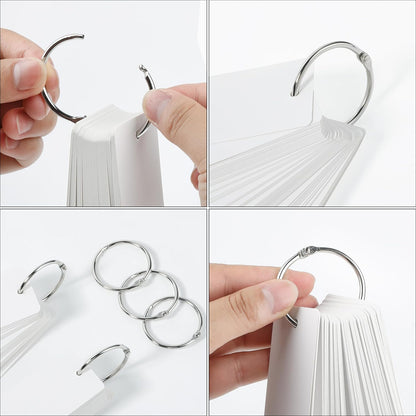 Mr. Pen- Loose Leaf Binder Book Rings, 5 Assorted Sizes (0.6", 1", 1.2", 1.5",2"), 36 Pack, Metal Binder Rings for Index Cards, Keychains, School, Home, Office, Silver