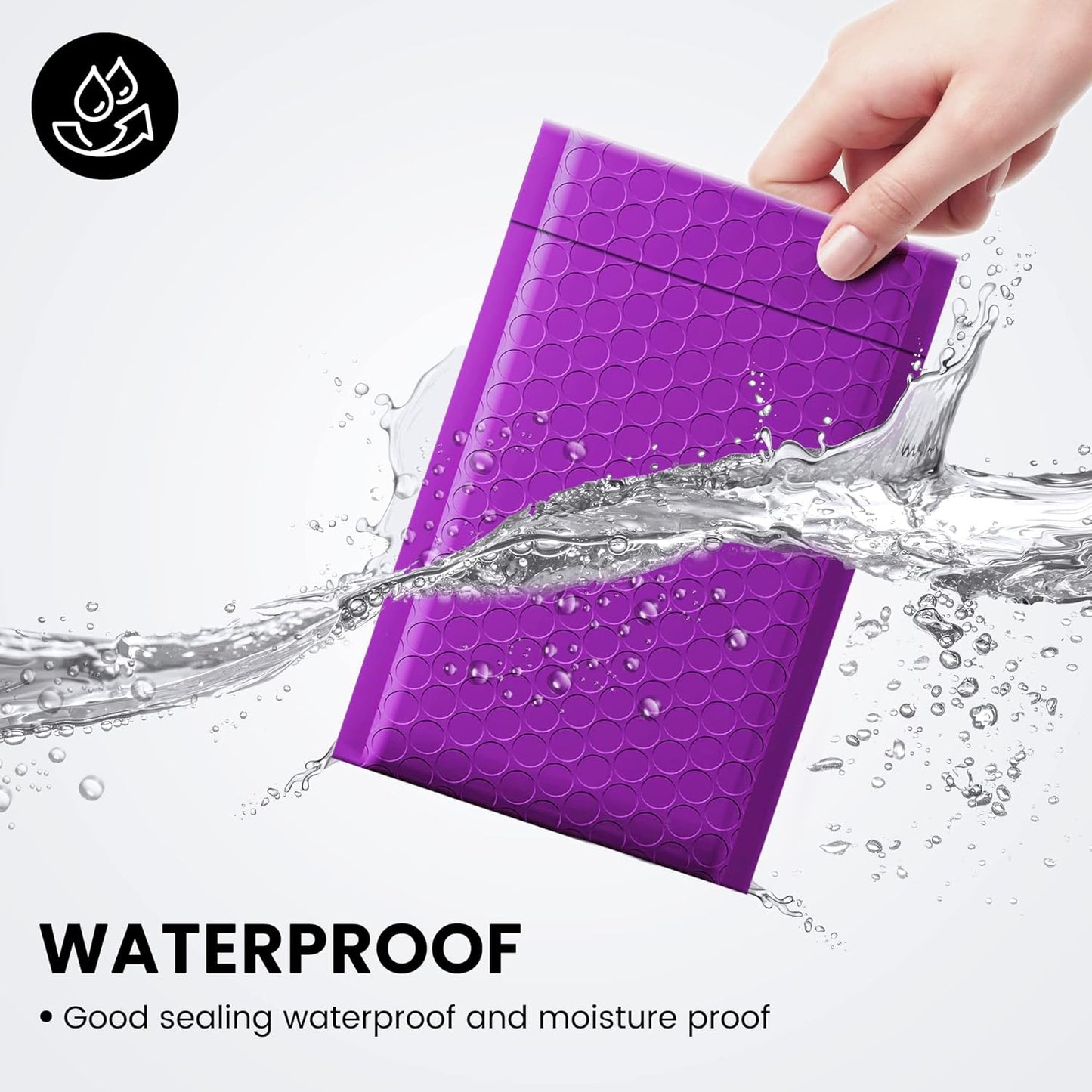 Fuxury Black Bubble Mailers 4x8" 200 Pack Waterproof Padded Envelopes Self Seal Bubble Envelopes Usable Size 4x7" Padded Mailers for Small Business Shipping Envelope Mailers
