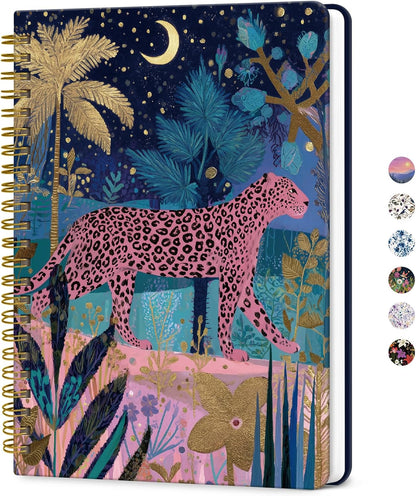 ZOTIA Lined Spiral Journal for Women, A5 Pretty Hardcover Notebook for Work, School & Office Writing, Aesthetic Writing Journal College Ruled, 140 Pages, 5.8" x 8.3", Twilight Bloom