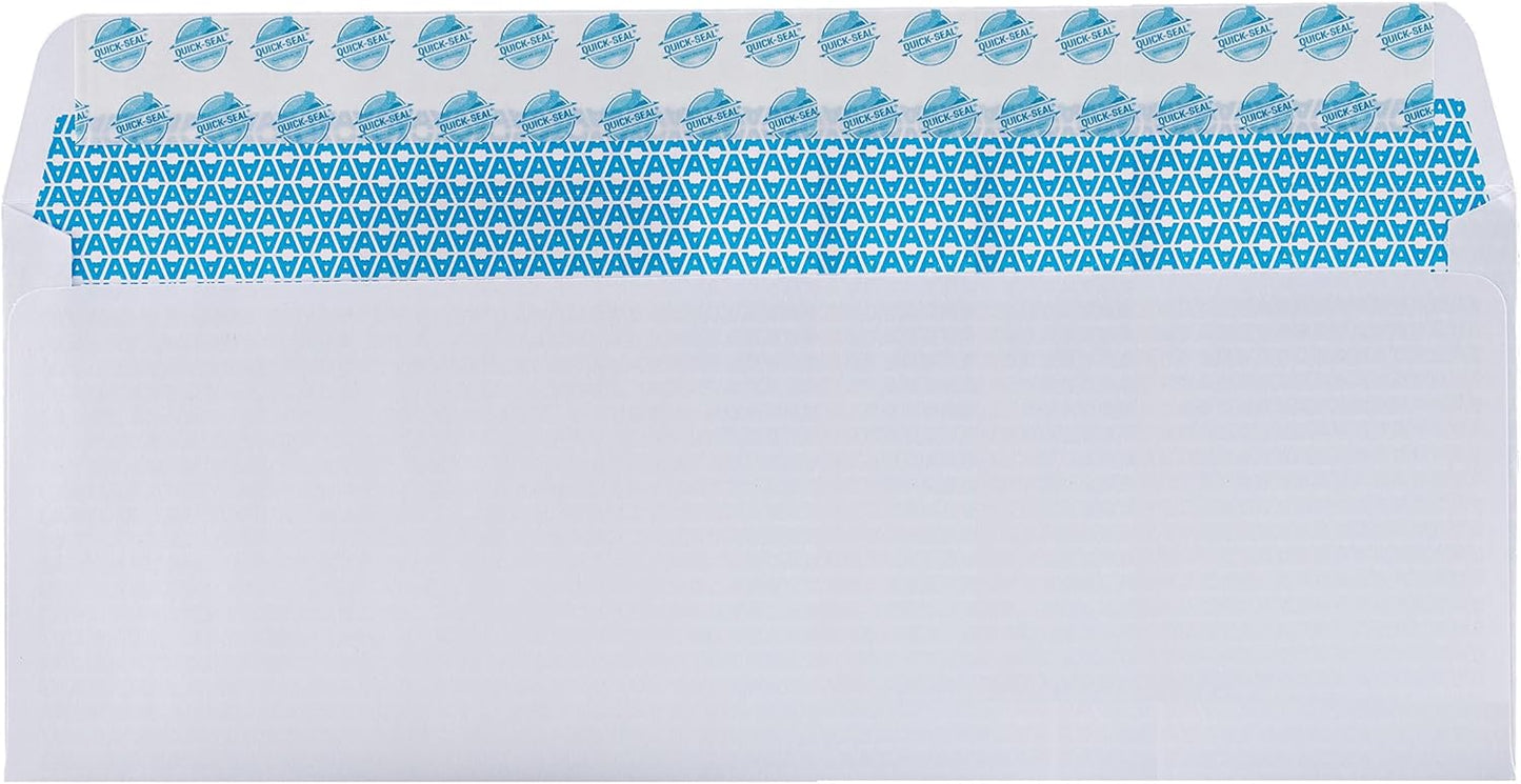 Aimoh #10 Security Self Seal Envelopes – 100 Qty |No Window, EnveGuard, 4⅛ x 9½", White, 24 LB, 100 Count (34100)