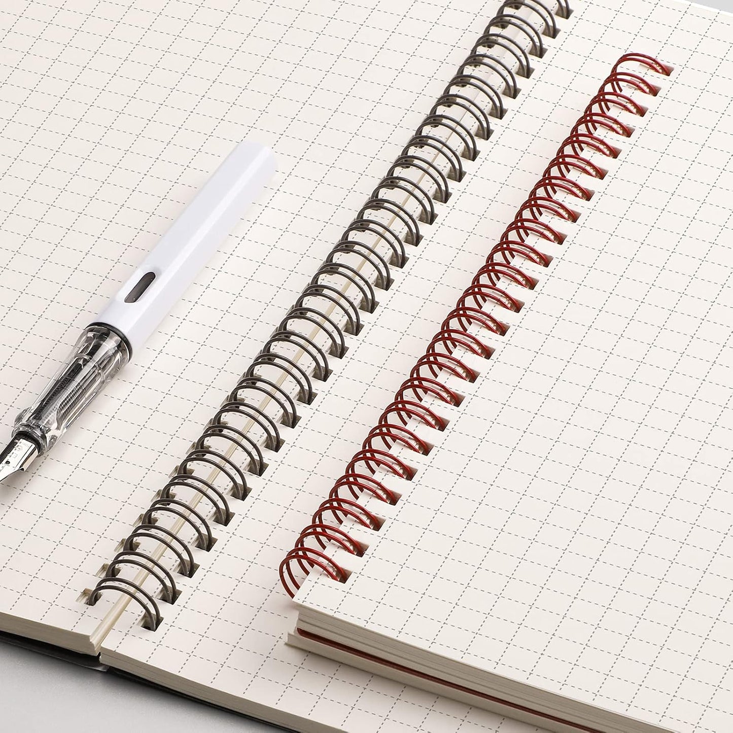 EMSHOI Dotted Journal Spiral Notebook 5.7" x 8.22" - 4 Pack 640 Pages 100gsm Thick Paper, A5 Dot Grid Notebook, Plastic Hardcover Dotted Notebook for Journaling Writing