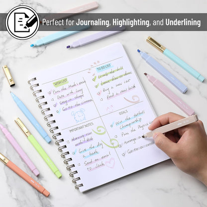 Mr. Pen- Aesthetic Highlighters and Ballpoint Pens No Bleed, 12 Pack, Pastel Colors, Bible Highlighters and Pens No Bleed, Fast Dry and No Smear for Bible Journaling, Planner, School Supplies