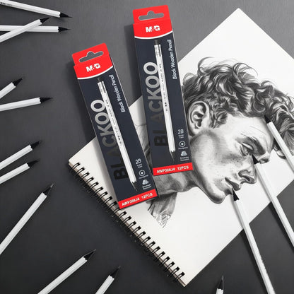 M&G Wood-Cased 2B Pencils, 24 Pack Pre-Sharpened Pencils with Top Erasers, Bulk Black Pencils for School Teacher Supplies, Writing, Drawing and Sketching