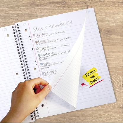 Five Star Spiral Notebook + Study App, 1 Subject, Wide Ruled Paper, 8" x 10-1/2", 100 Sheets, Fights Ink Bleed, Water Resistant Cover, Tidewater Blue (72875)