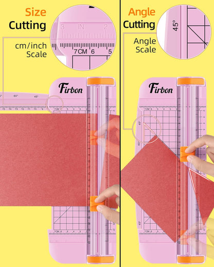 Firbon Morandi A5 Paper Cutter, Straight Small Paper Trimmer with Side Ruler for Scrapbooking Craft, Paper, Coupon, Label, Cardstock