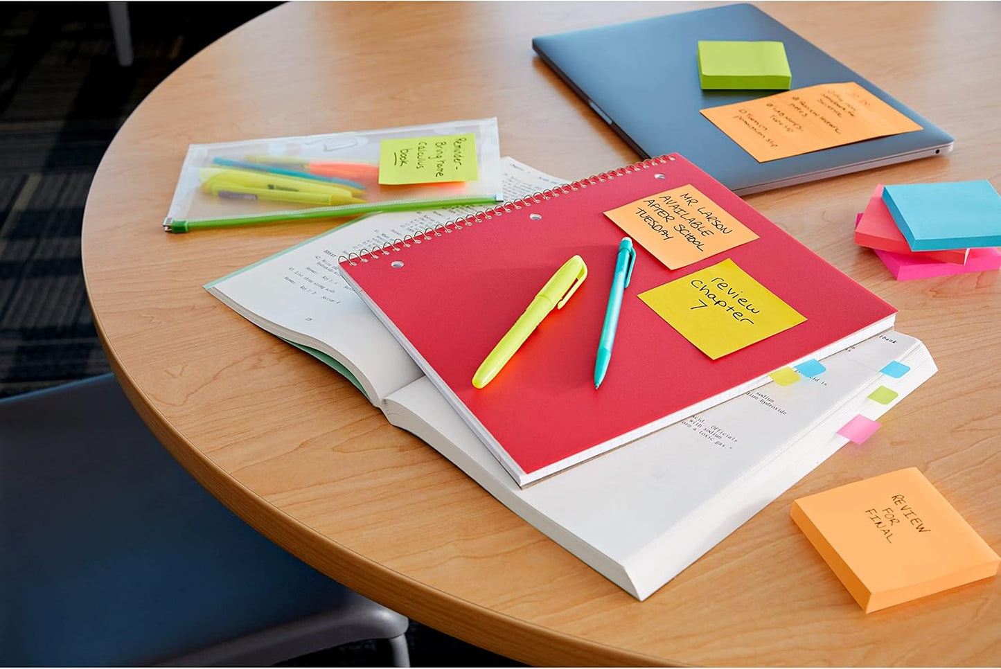 Post-it Super Sticky Notes, 5 Sticky Note Pads, 3 x 3 in., School Supplies for Students, Ideal for Textbooks, Notebooks, Walls and Vertical Surfaces, Energy Boost Collection