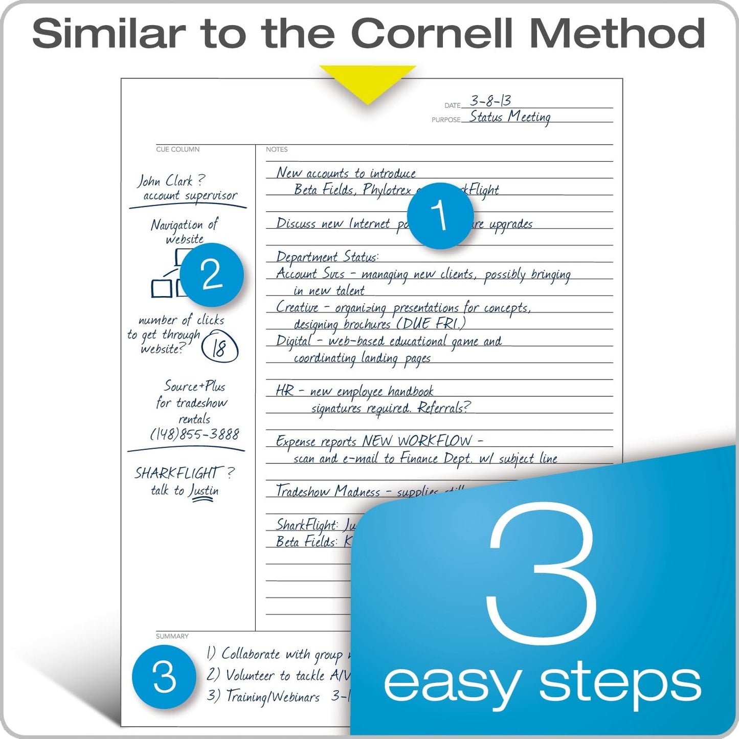 Oxford 8-1/2 x 11-3/4 Inches, Cornell Rule Legal Ruled Writing Pad (77104) ,50 sheets per pad; pack of 2 pads
