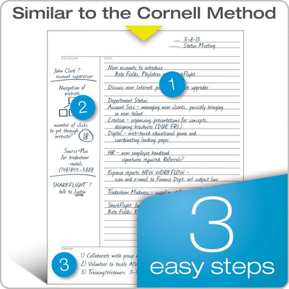 Oxford 8-1/2 x 11-3/4 Inches, Cornell Rule Legal Ruled Writing Pad (77104) ,50 sheets per pad; pack of 2 pads