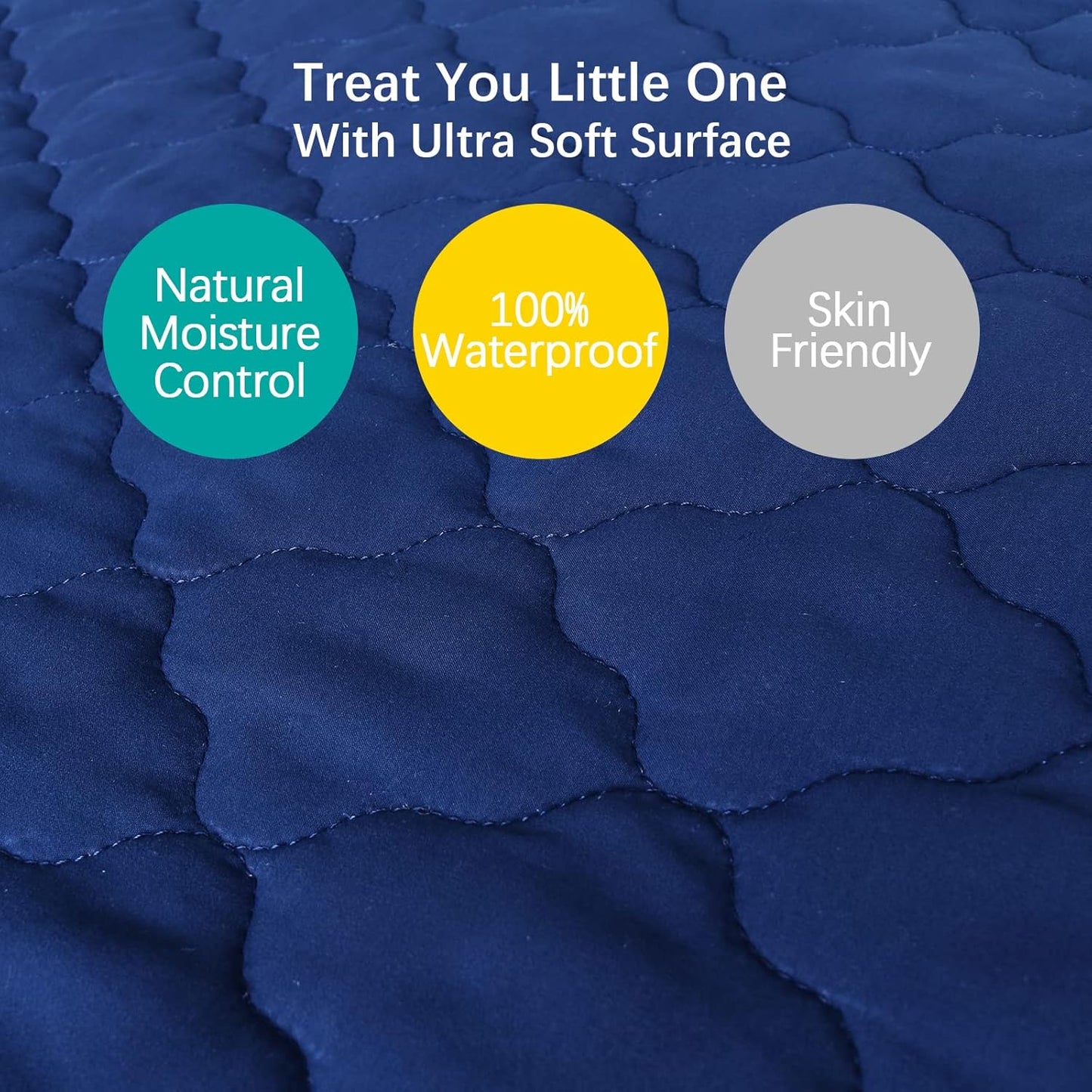 Crib Mattress Protector Sheets Fitted Waterproof Crib Mattress Pad Cover, Noiseless & Machine Wash 100% Absorbent Crib/Toddler Mattress Protector Sheet Quilted, White, 52" x 28"