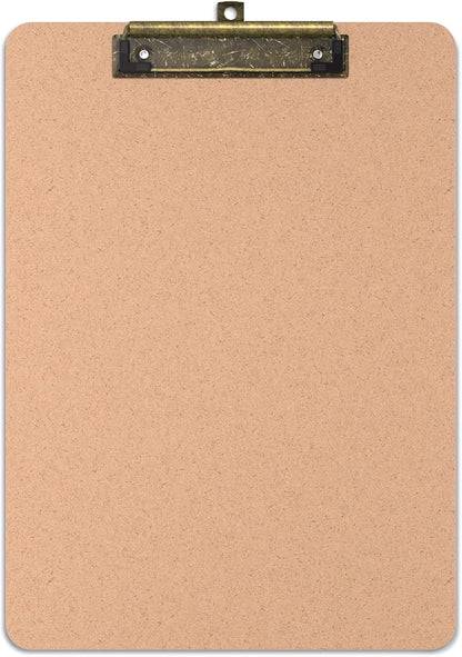 2 Pack Wood Retro Clipboards, 9 x 12.5'' Letter Size for Classroom, Students, Kid, 8.5 x 11'' Decoration Clip Board with Low Profile Copper Clip, Office & School Supplies