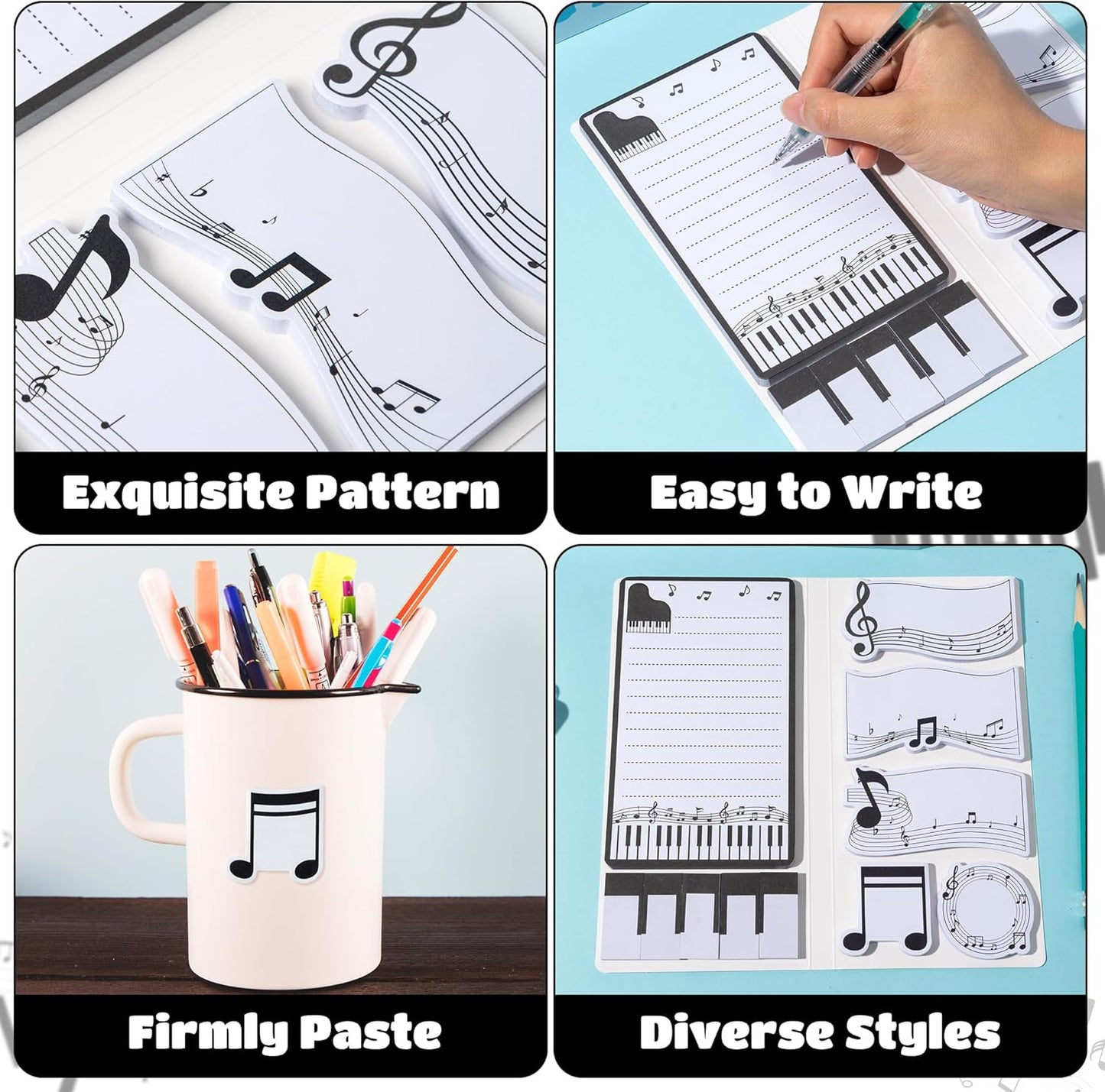 B1ykin Cute Sticky Notes Set - Stay Alive Skeleton Shaped Self-Stick Notes Pad, 550 Sheets Writing Memo Pages Sticky Notepad for Teacher Appreciation Gifts, School Office Supplies (Funny Skeleton) - Colors B