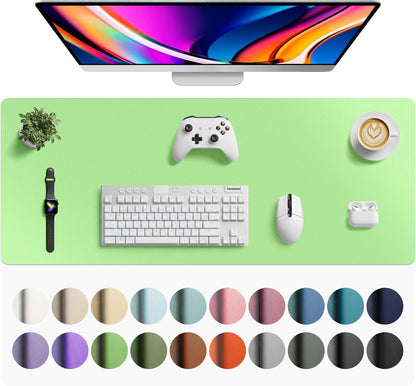 Aothia Non-Slip Waterproof PU Leather Desk Pad Protector for Mouse, Writing Desk, Office, Home, Laptop Blotter, 23.6" x 13.7", Black - Colors B