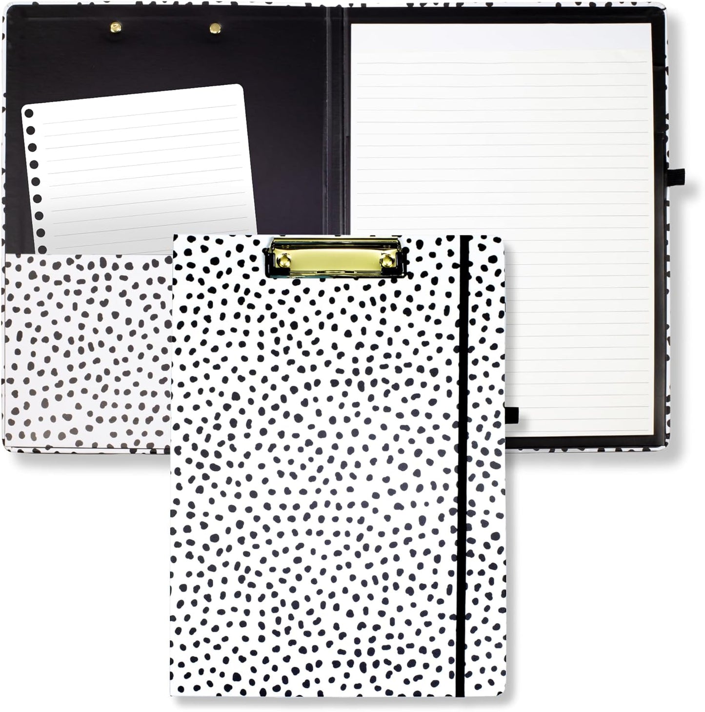 Steel Mill & Co Cute Clipboard Folio with Refillable Lined Notepad and Interior Storage Pocket, Floral Padfolio for Work, Garden Blooms Cream