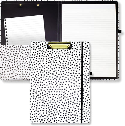 Steel Mill & Co Cute Clipboard Folio with Refillable Lined Notepad and Interior Storage Pocket, Floral Padfolio for Work, Garden Blooms Cream