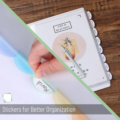 Mr. Pen- Clear Sheet Protectors with Tabs, 8.5x11 Inches, 8 Tabs, 2 Sets, Durable Clear Plastic Dividers for 3 Ring Binders, Insertable Index Page Divider with Multicolor Tabs