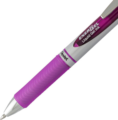 Pentel EnerGel RTX Retractable Liquid Gel Pen, (1.0mm), Bold Line, Metal Tip, Black Ink, Pack of 3 (BL80BP3A)